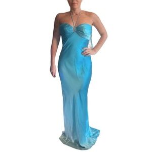 Jovani Halter Gown Light Blue